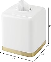 Vista 4 de mDesign Hyde Collection - Cubierta cuadrada de plástico desechable para tocador de baño, encimera, tocador de dormitorio, mesita de noche