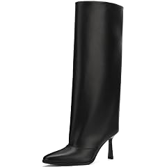 Knee High Boots Women High Heel Tall Shaft- Fashion Sharp Pointed Toe Pull-on Medium Width 3 3 Inches