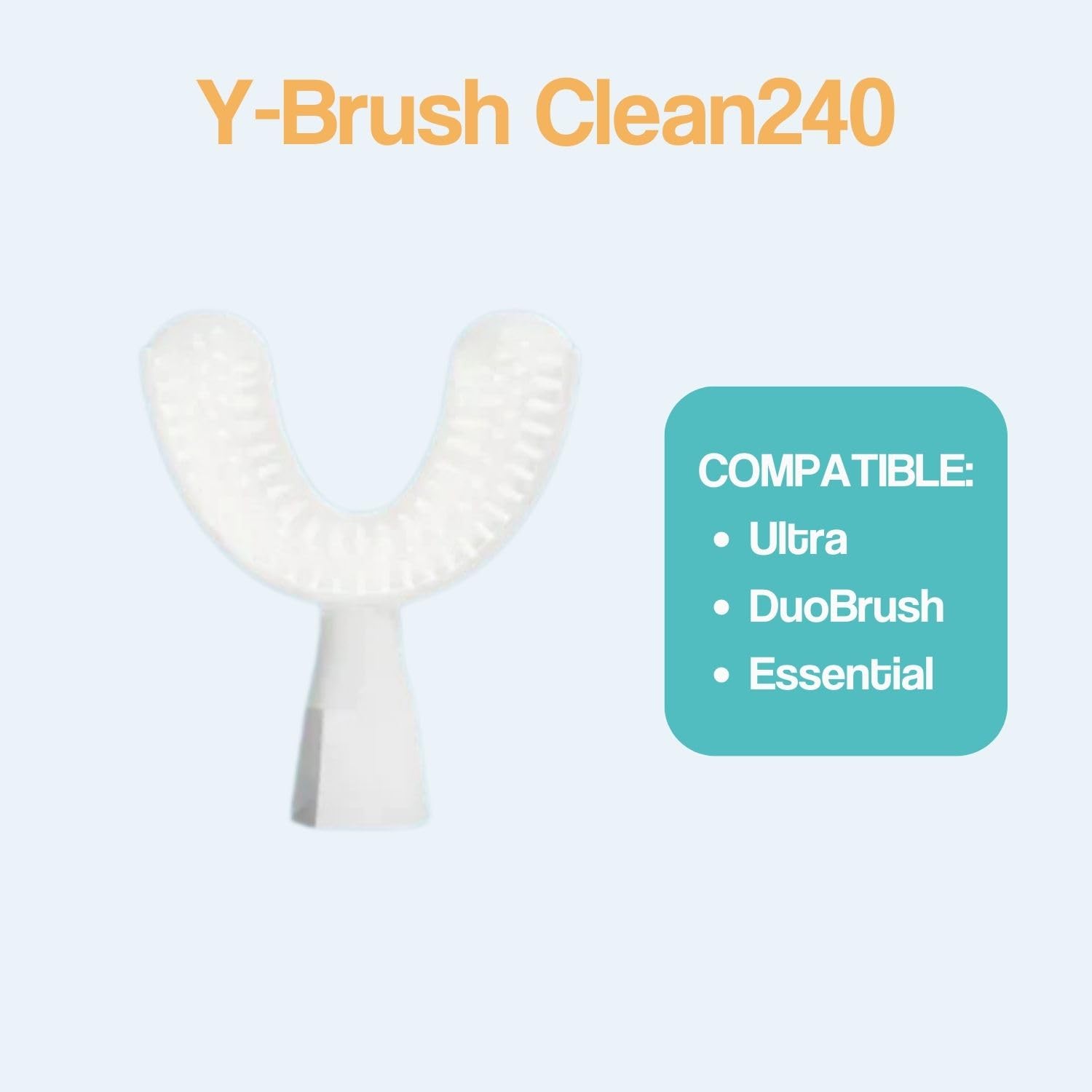 Testina Y-Brush Clean240 per Ultra, Essential, DuoBrush, CleanMate – Ricambio adulto (M, bianca) – Spazzolamento automatico, rimozione avanzata della placca dentale