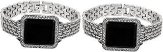 2 Peças Relógio Com Tela Sensível Ao Toque De Diamante Relógio De Pulso Decoração Acessório De Festa Feminino Relógio De Pulso Embelezado Com Strass Relógio Feminino Relógios