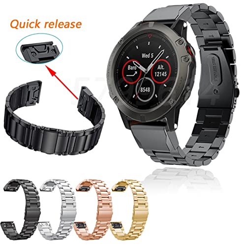 Bracelet Garmin Fenix 5X Plus à libération rapide en acier robuste - 3