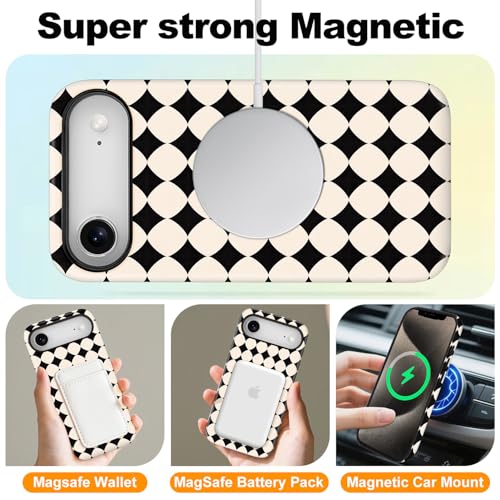Coque iPhone 17 Air fine MagSafe anti-jaunissement à carreaux tendance - 4