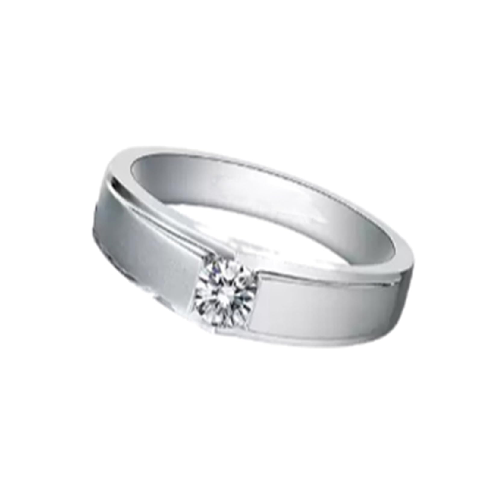 Anillos de compromiso de platino, oro blanco de 9 quilates, 14 quilates y 18 quilates, anillo de boda clásico con diamante solitario para hombres y mujeres