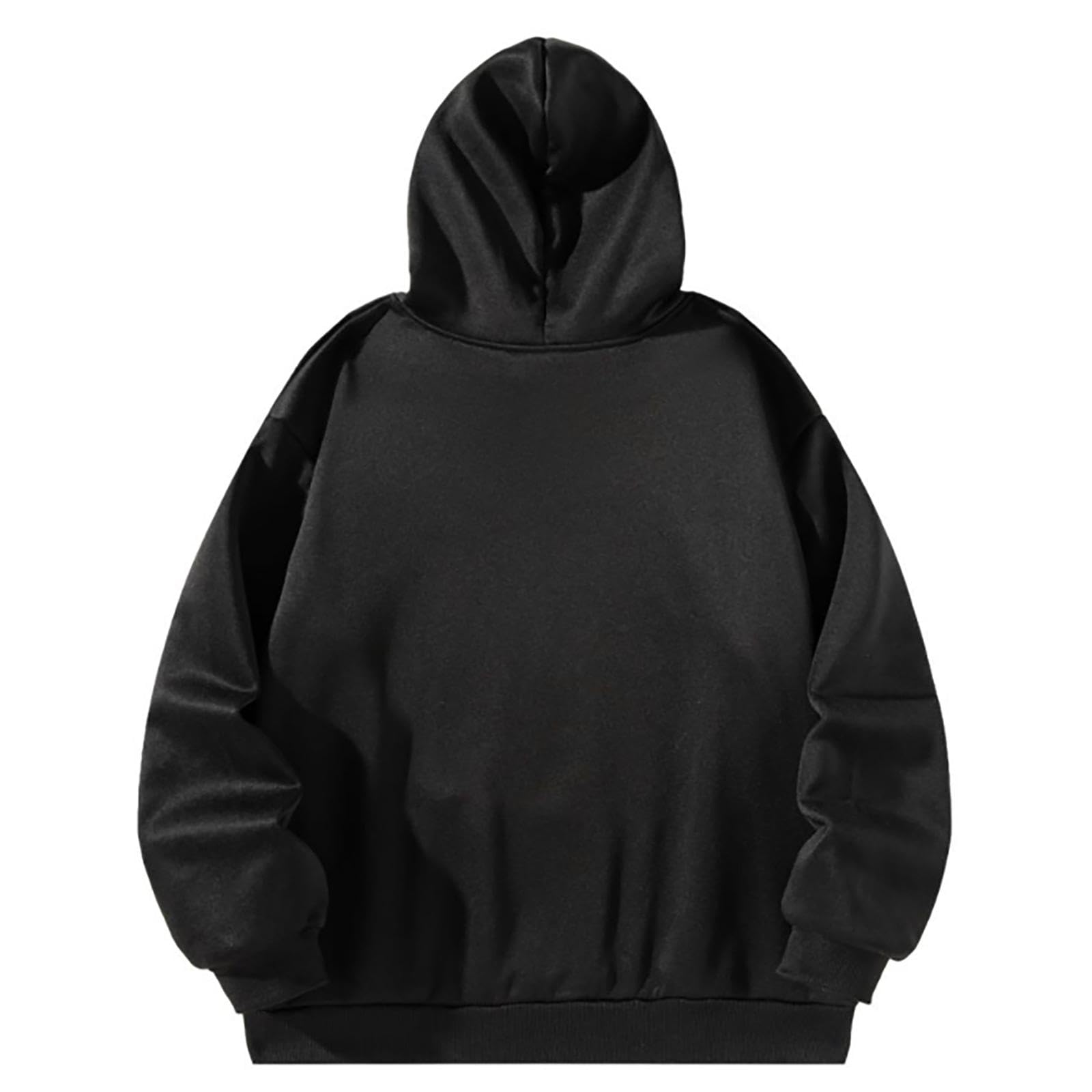 Drawstring Pullover Hoodie Causal Black Adult Hoodie for Work Camping Travel XL-image-25