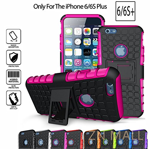 iPhone 6 Plus Case,iPhone 6S Plus CaseHOTiPhone 6 6s Plus Case [Light Weight] Durable TPU&PC Dual Layer Shockproof Impact Resistant Hard Case Cover with Kickstand for iPhone 6/6SPlus (Pink))