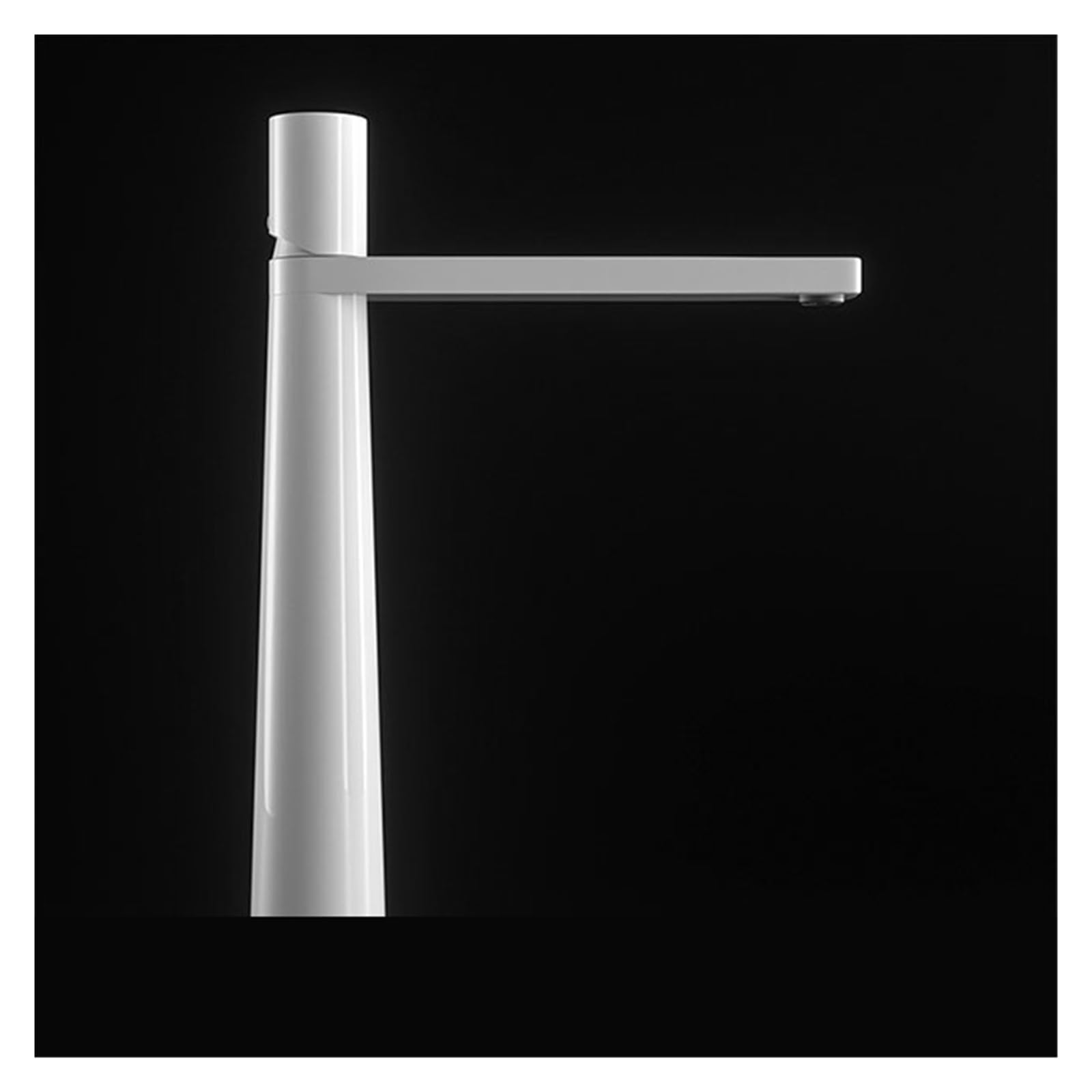 Mitigeur d'évier blanc haut design épuré pour lavabo monotrou de salle de bains