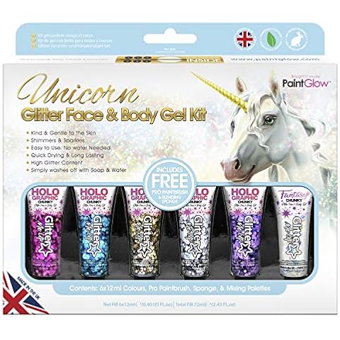 PaintGlow Unicorn Glitter Face and Body Gels Set Cover