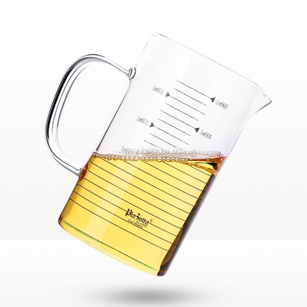 Taza medidora con Escala para Uso doméstico Ml Cocina Hornear Leche Medición de Agua Vasos de Vidrio de borosilicato Alto Durable (1000ml)