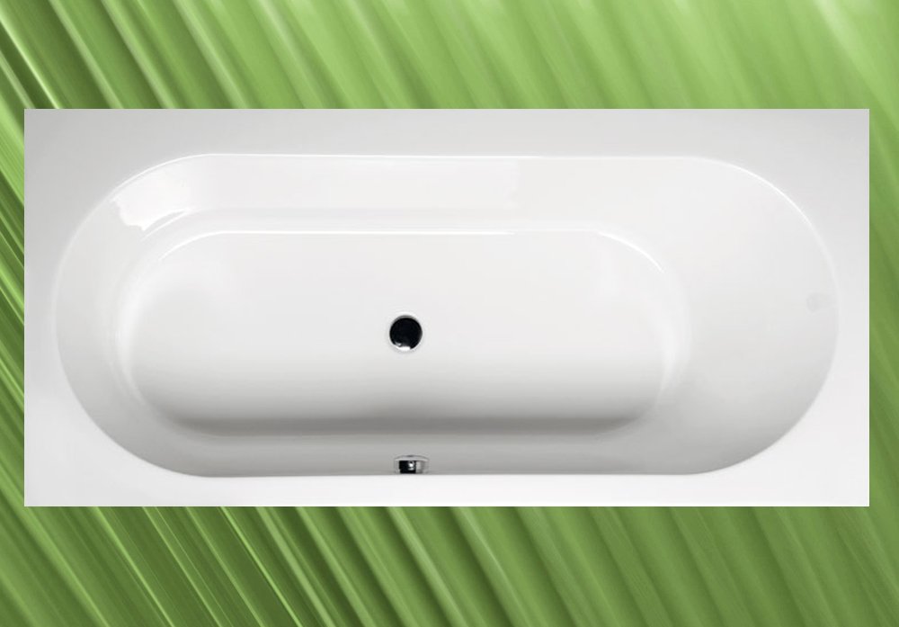 Bañera Astra B 165 x 75 x 48 cm con bañera pies y wandankern acrílico en color blanco