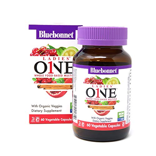 BlueBonnet Nutrition Ladies One Vegetable Capsule, Whole Food Multiple, K2, Organic Vegetable, Energy