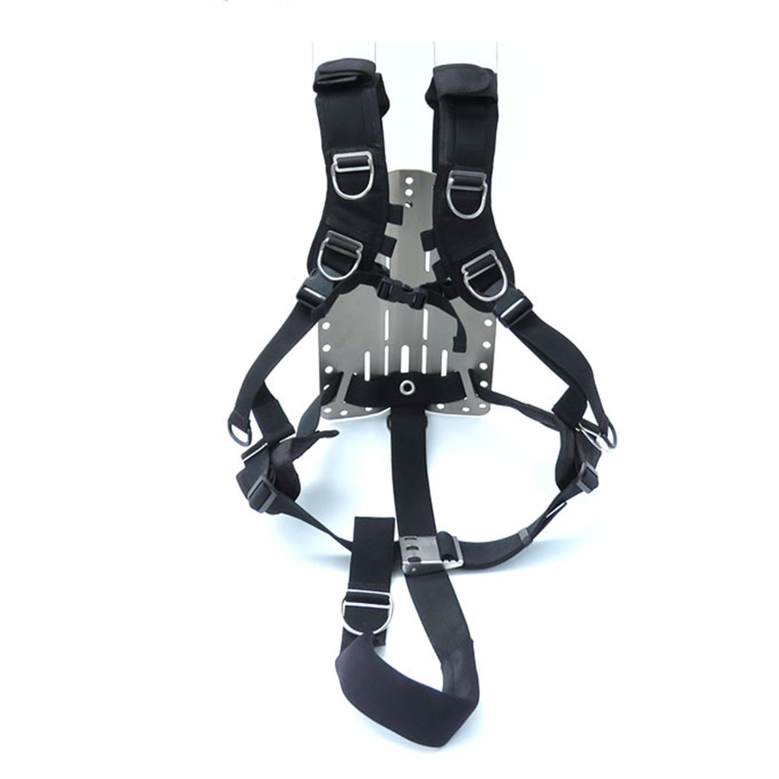 Arnés de Buceo Placa Posterior Soporte para Hombros Correas Ajustables eficientes Función de liberación rápida Principiantes Pruebas de técnicas de Buceo Compensador