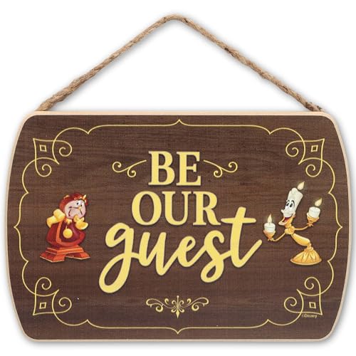 Disney Beauty and The Beast Be Our Guest Hanging Wood
