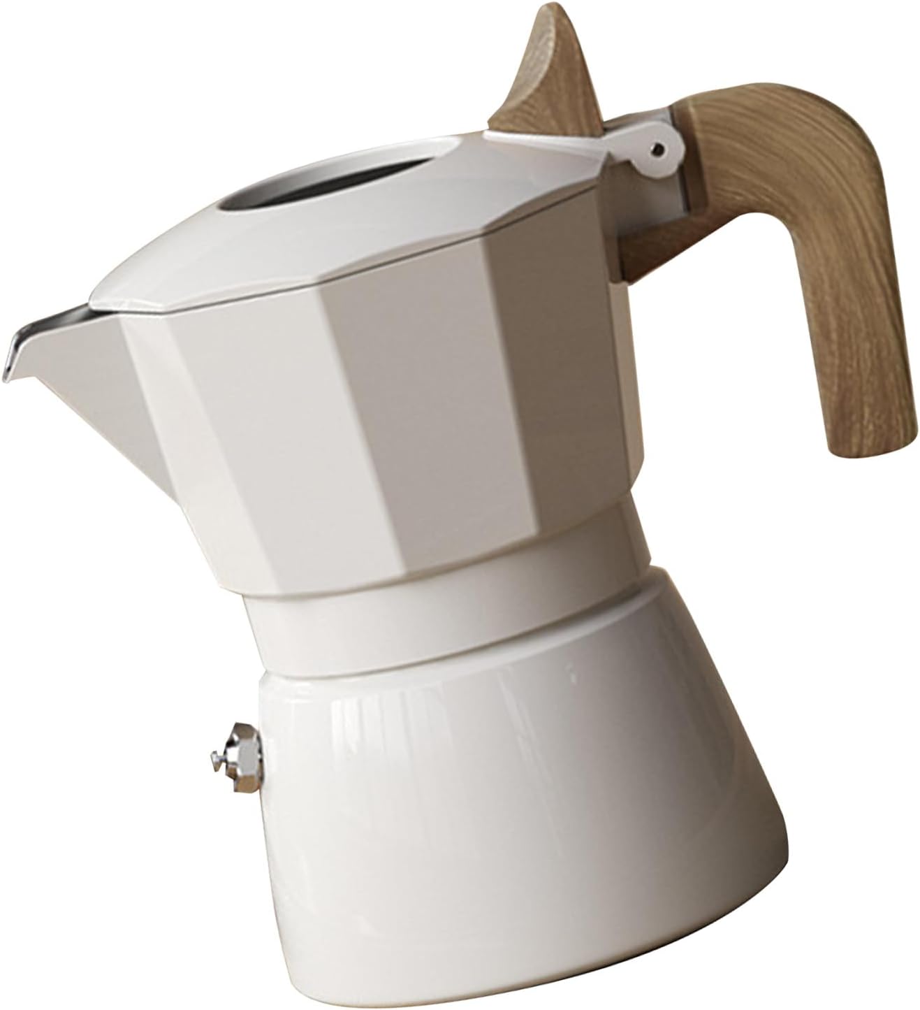 Stove Pot, Professional Portable Double Valves Vintage Style Coffee Maker Pot, Aluminum Alloy Coffee, Ideal for Outdoor Camping & Gas Stove (Black)