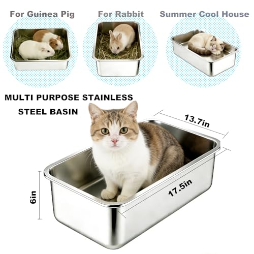 Caja Grande para Arena de Gato de Acero Inoxidable miniatura 2