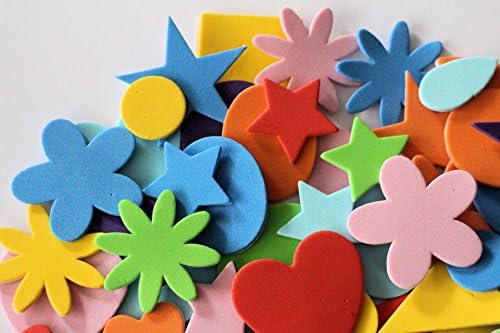 Kids B Crafty 180 Self Adhesive Craft Foam Stickers Shapes For Crafts Stickers Assorted Sizes - Sticky Shapes Assorted Colours, Stickers For Children