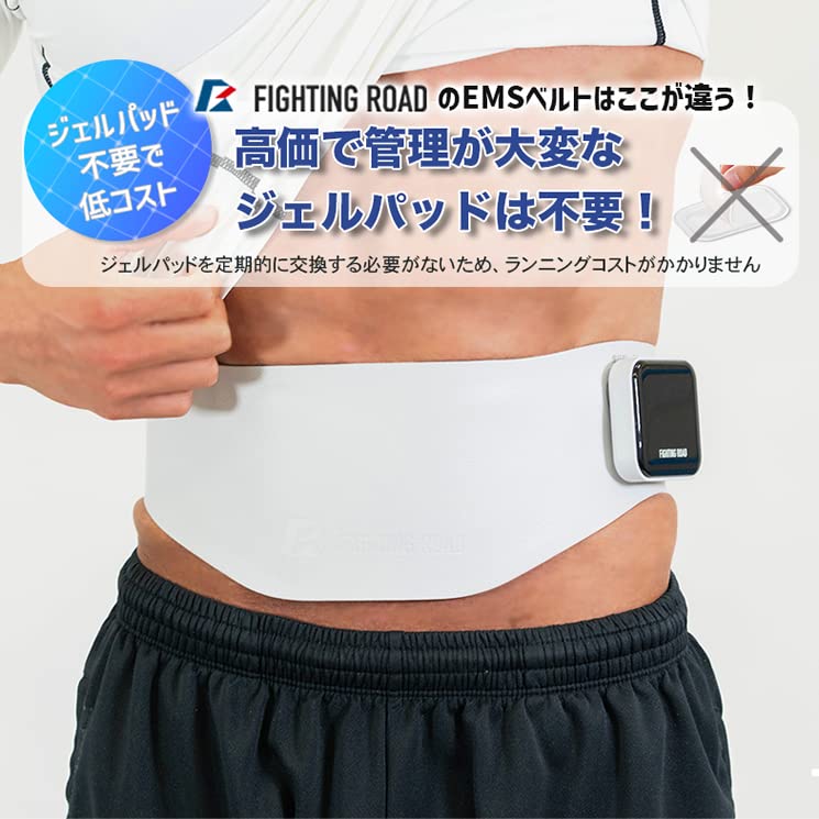 Amazon.co.jp: 温熱機能付 ジェル不要 EMS アブバック ベルト