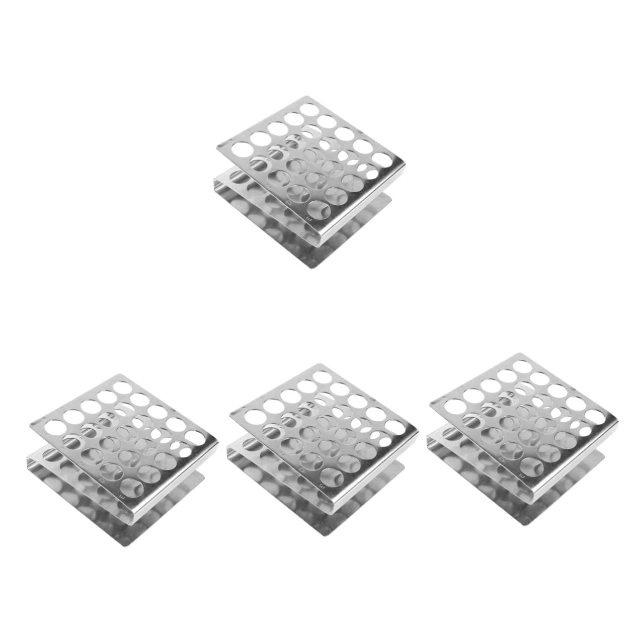 4pezzi Porta Provette Acciaio Inossidabile Z-shape Per Laboratorio Supporto Per Provetta Struttura Stabile e Compatta Per Stoccaggio e Utilizzo Di Provette Scientifiche