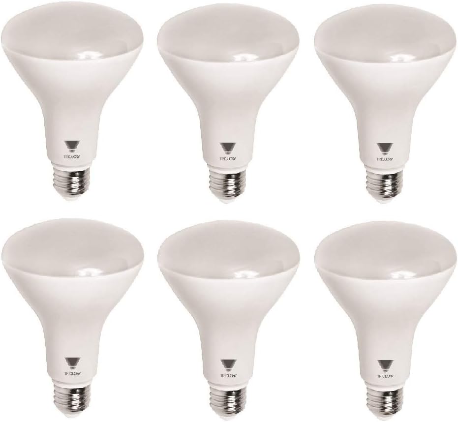 T99014-6 (6-Pack) LED 11-Watt (65W Equivalent) BR30 Light Bulb, 800 Lumen, DIMMABLE 3500K (Deco White Color) E26 Base, UL Listed LED Light Bulb