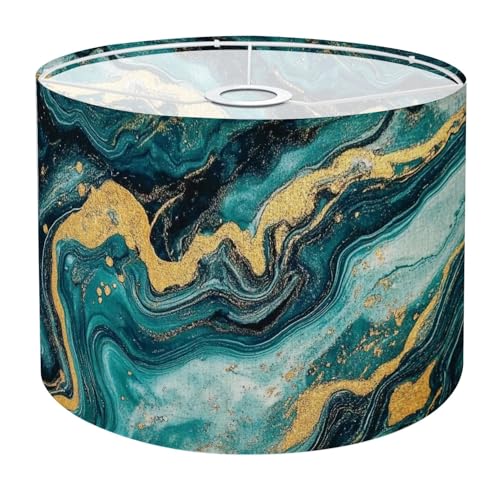 Drum Lamp Shade Abstract ocean ART Natural Luxury Style incorporates swirls Lampshade for Floor Lamps Table Lamps Pendant Light 11'x8.9' Large Lamp Shades Replacement Linen Lampshades