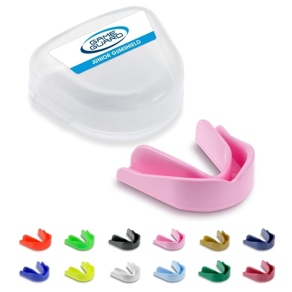 GAME GUARD protector bucal para hervir y morder/protector de encías - protector bucal moldeable/protectores de encías - júnior/niños/jóvenes - Aprobado por CE, deportes escolares, fútbol, rugby