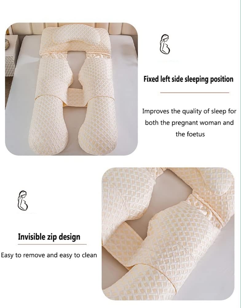 U-Shaped Maternity Pillow, Maternity Nursing Pillow Pregnancy Sleep Pillow, High Resilience/Removable Cover Body Support Pillow (Color : Style 2, Size : 140x80x20cm) (Style 2 140x80x20cm)