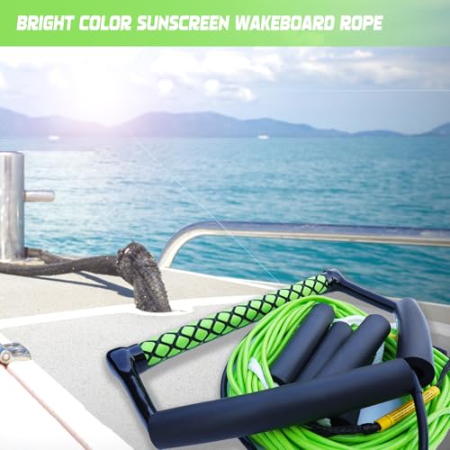 image for ASVAEVAS 75FT Wakeboard Rope and Handle, No Stretch Dyneema Wakeboard 