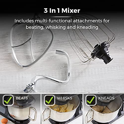 Tower T12033 3in1 Stand Mixer with 6 Speeds and Pulse Setting, 1000w