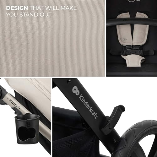 Kinderkraft Moov 2 3-In-1 Combi Pushchair Moonlight Grey - Foam Wheels - 5