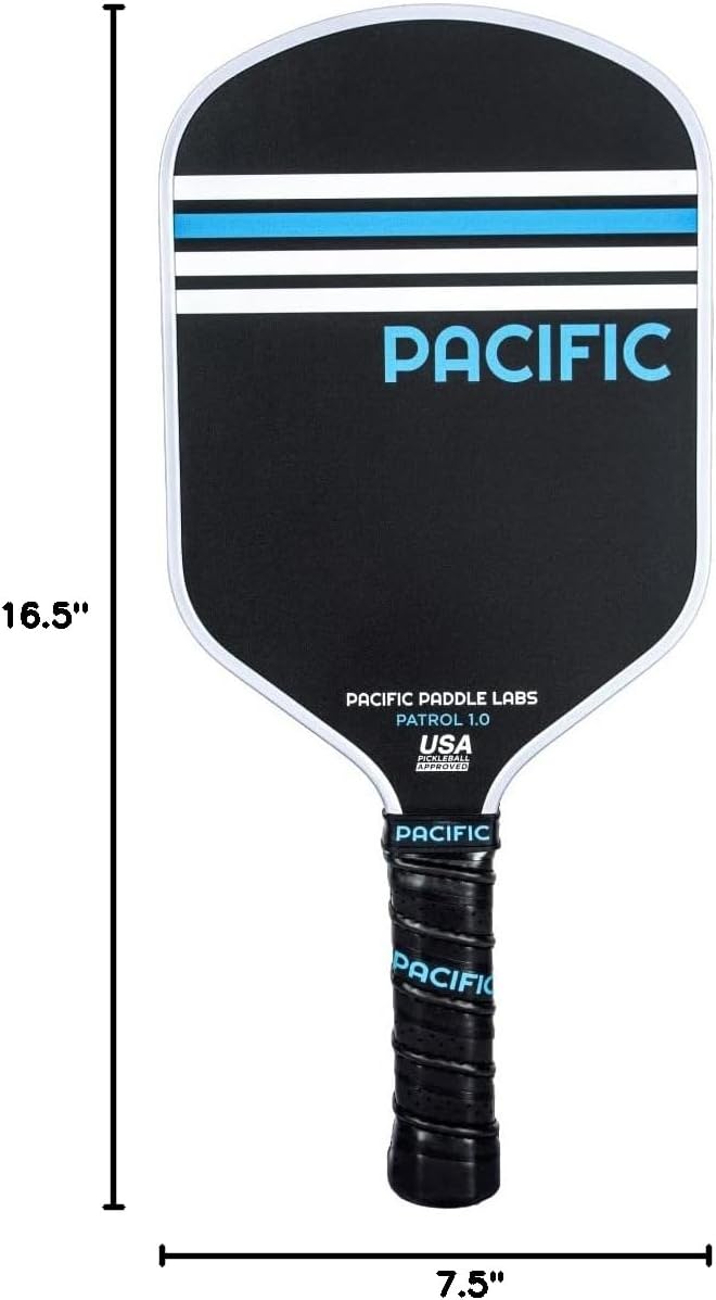 Patrol 1.0 Pickleball Paddle, Fiberglass, 13MM, USAPA Approved Pickleball Racket, Carbon Abrasive Grit Texture, Max Spin, Comfort Grip, Polypropylene Core
