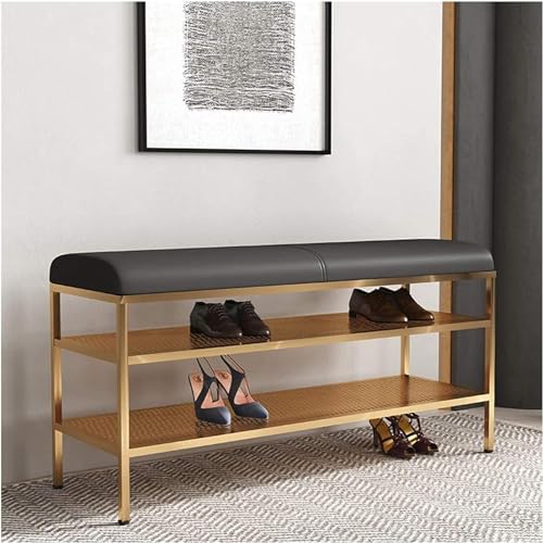 Tabouret à langer les chaussures double couche et métal forgé