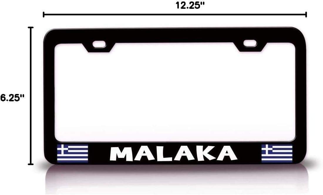 MALAKA Greek Greece Metal Black Car SUV Truck License Plate Frame o52