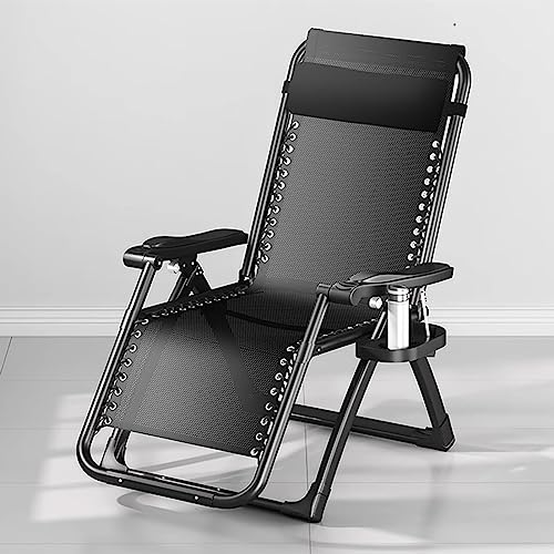 Chaise longue Zero Gravity inclinable avec coussin et plateau amovible