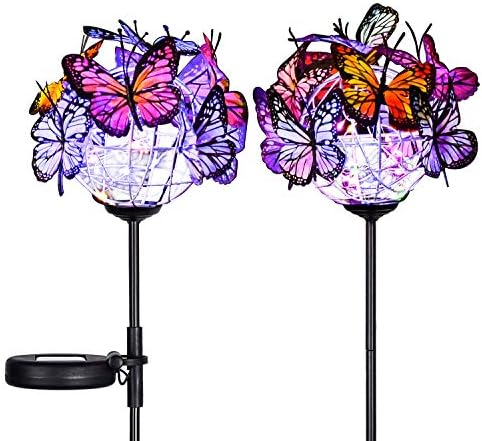Transform Your Garden with These 5 Solar Butterfly Stakes 5 Doingart Outdoor Solar Garden Lights - 2 Pack Solar Powered Garden Stake Lights with 18 Butterflies and Copper String Lights, Multicolor