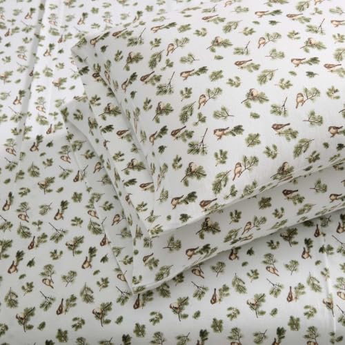 Image of Martha Stewart - Full Cotton Flannel Sheet Set with Pillowcases | Brushed Feel, Breathable Comfort, Deep Pocket Fit, Fully Elasticized Edge, Self-Hem Finish, Machine Washable
