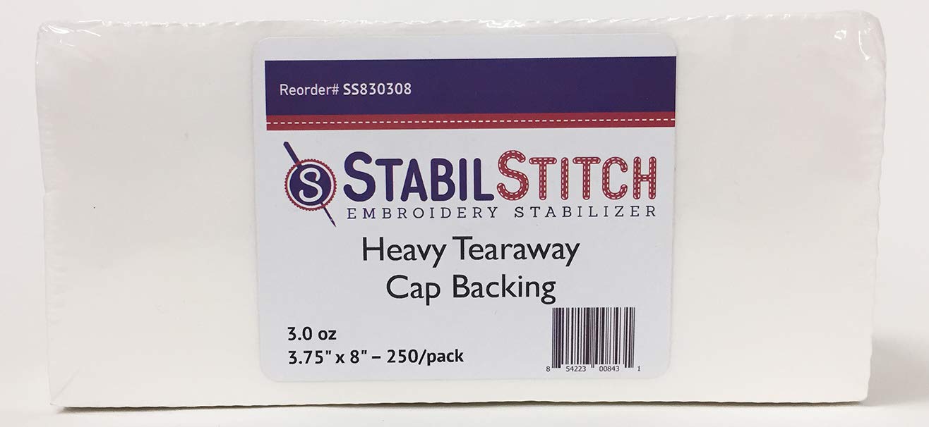 Heavy (3.0 oz.) Tearaway Cap Backing 3.75" x 8" 250/pack