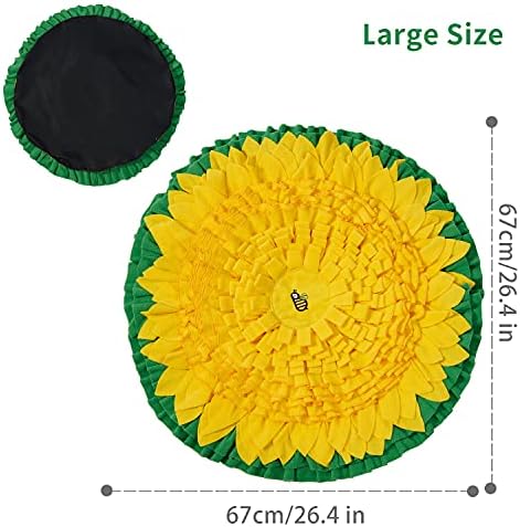 WYSWYG Snuffle Mat for Dogs Large 26.4"*26.4", Puzzle Pet Dog Toy for puppies to Encourage Natural Foraging Skills, Dog Training for Stress Relief and Slow Feeding Mat