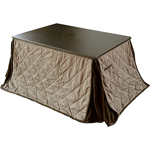 家具調 こたつ テーブル 専用布団セット 長方形 幅120×奥行80cm 天然木 継脚 ブラウン GEX-F120H4N-FSET