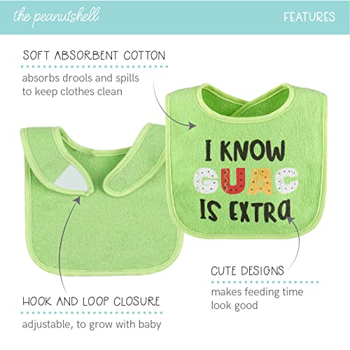 The Peanutshell Terry Bib Set for Girls - 16 Pack for Feeding, Teething, or Drooling - Girl & Neutral Foods3