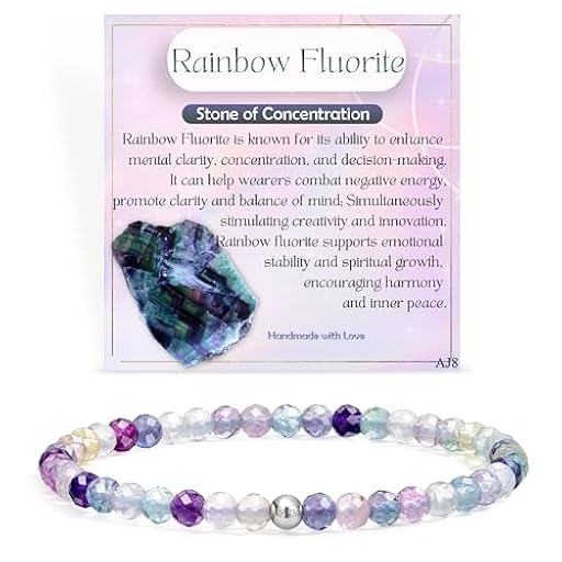 Farfume Fluorita Arco Iris - Concentración - Pulseras de Cuentas para las Mujeres, 4mm Cristal Plata de ley 925 Piedra Natural Elásticas con Piedras Preciosas de para Mujer, Joyería de Chakra Regalos | Ya disponible en tu tienda friki favorita! En mundofriki.es!