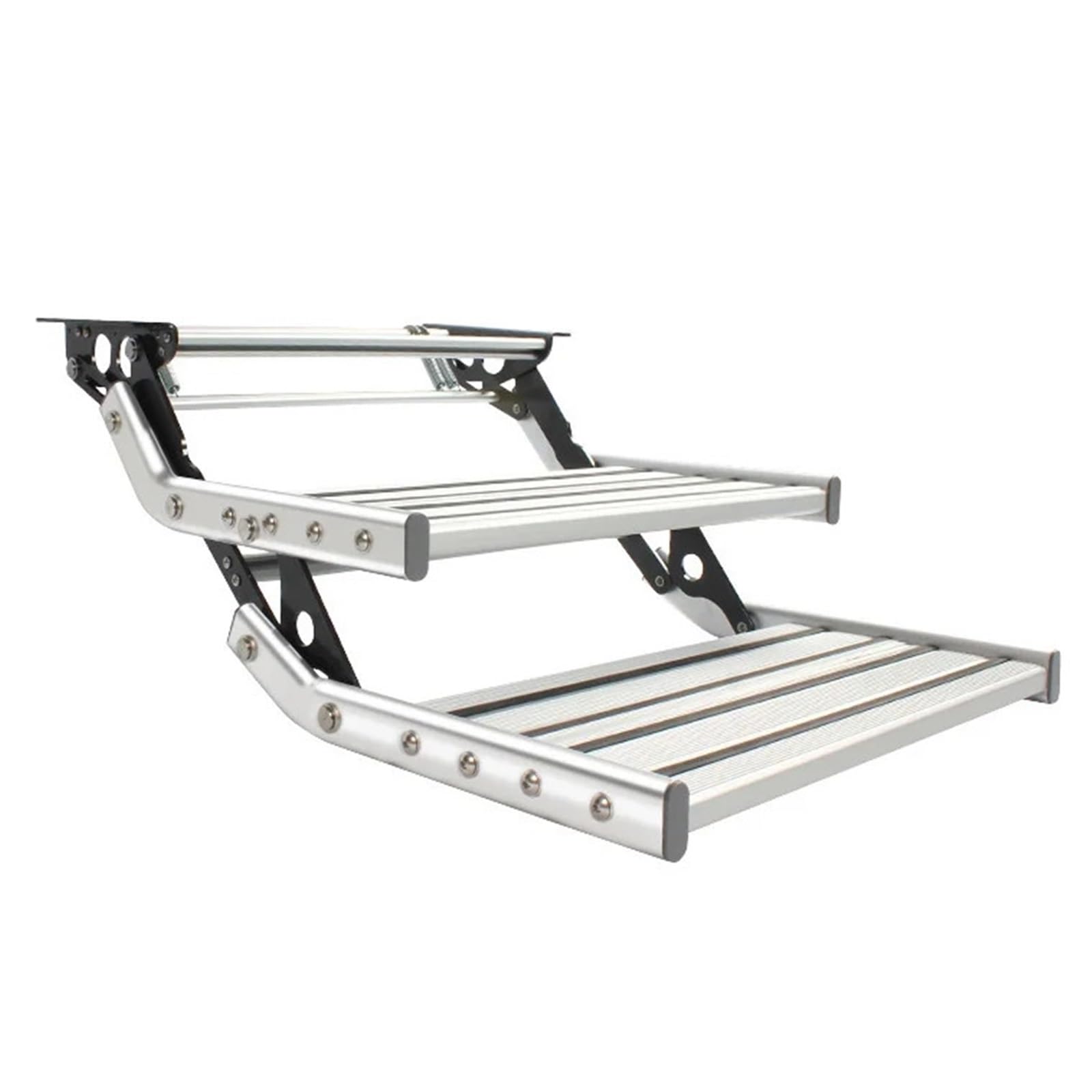 Gradino pieghevole in lega di alluminio a doppio strato/strato singolo per camper e roulotte, accessori per camper e roulotte pedale piede gradino portiera supporto piede(Double layer rv step)