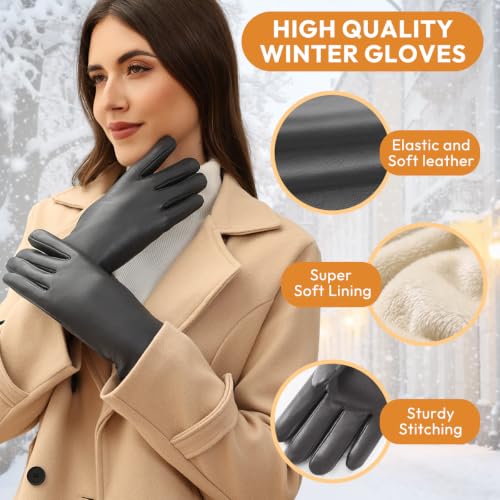 Image of Air Curvey Womens Winter Touch Screen Leather Gloves