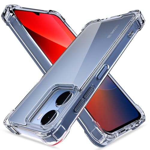 Image of Pikkme Back Cover for Redmi 15A 5G PC + TPU Clear Transparent Raised Edges Shockproof Protective Phone Bumper Case(Transparent)