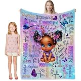 Personalized Baby Blanket for Black Girls, Custom African American Girl Blanket, Customized Soft Throw Blankets Monogrammed Name Blanket for Kids Toddler Newborn Christmas -  Artsadd