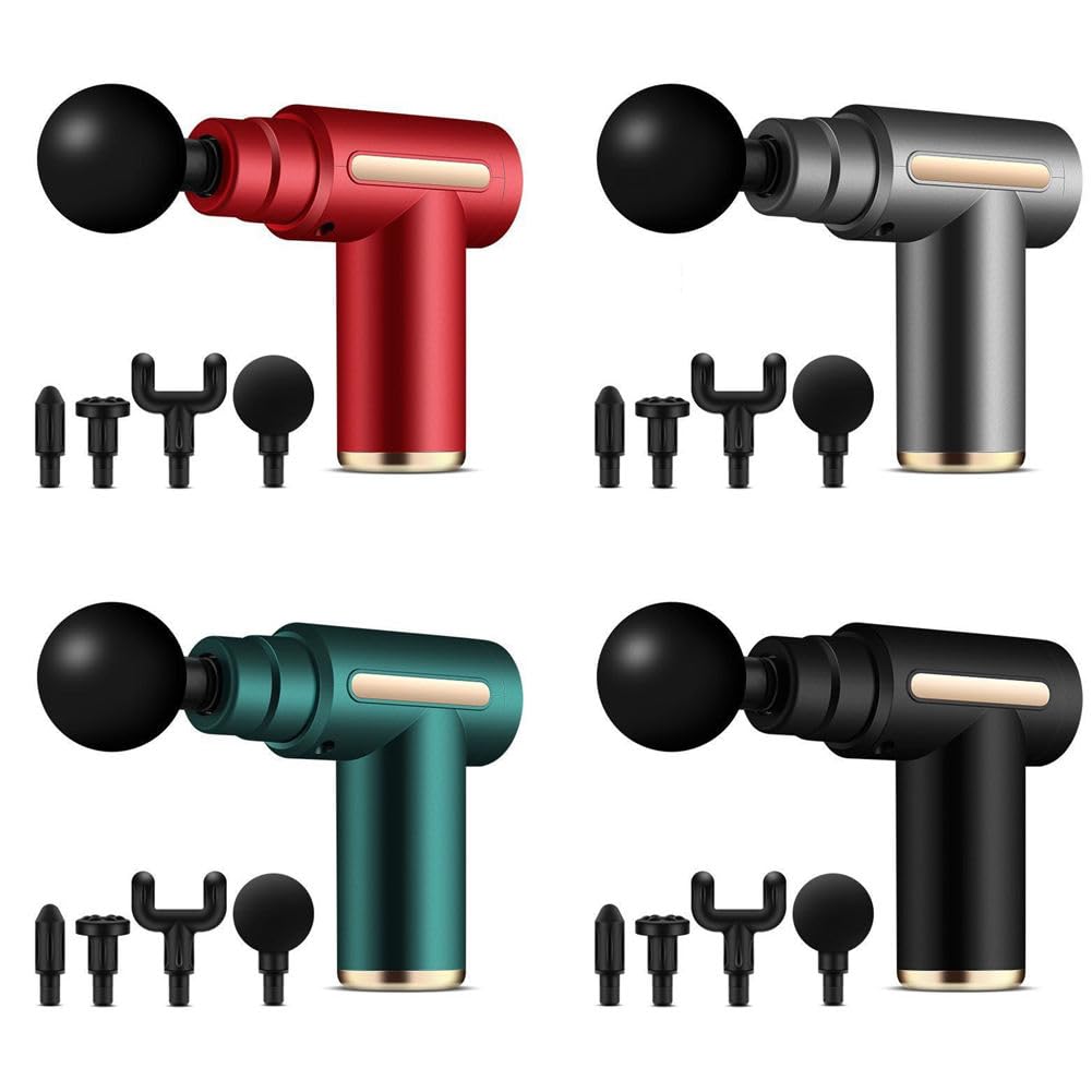 Portable Massage Gun for Pain Relief, Unisex Deep Tissue Massage Gun, Muscle Relaxing Body Massage Machine for Home, Handheld 6 Speed with 4 Heads (RED) Portable Massage Gun for Pain Relief, Unisex Deep Tissue Massage Gun, Muscle Relaxing Body Massage Machine for Home, Handheld 6 Speed with 4 Heads (RED)