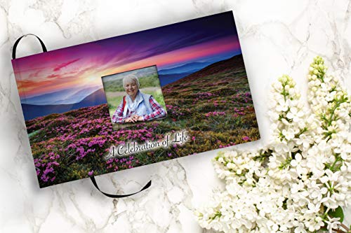 Image of COMMEMORATIVE CREMATION URNS Heaven on Earth Photo Funeral Guest Book for Memorial Service and Celebration of Life Guest Book for Memorial Service - Beautiful & Vibrant Sign in Book for Funeral