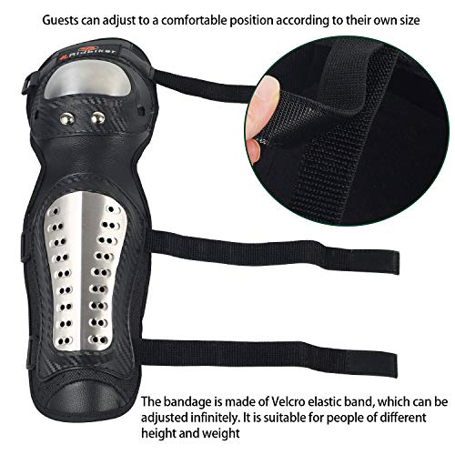 image for RIDBIKER Knee Guards - 2Pcs Knee Pads & Shin Pads Adults Metal Motorcy