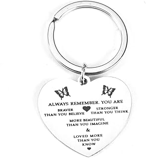 Women Gifts Keychain Always Remember You Are Braver Than You Believe Key chain, Inspirational Gifts for Women Friends, Encouragement Gifts for Women