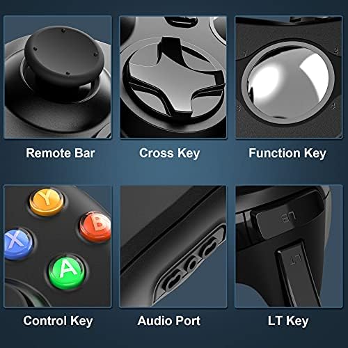 CHEREEKI Controller for Xbox 360, Wired PC Game Controller Joystick Gamepad for Xbox 360 Windows Vista/7/8/8.1/10/PC - Ergonomic Design - Dual Vibration (Black)