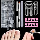 MELLIEX 150 Pièces Popit Ongles Pieds pour Polygel/Acrygel, Réutilisables Kit pour Orteils, Couverture Complète Faux Ongles Conseils de Extension, 15 Tailles