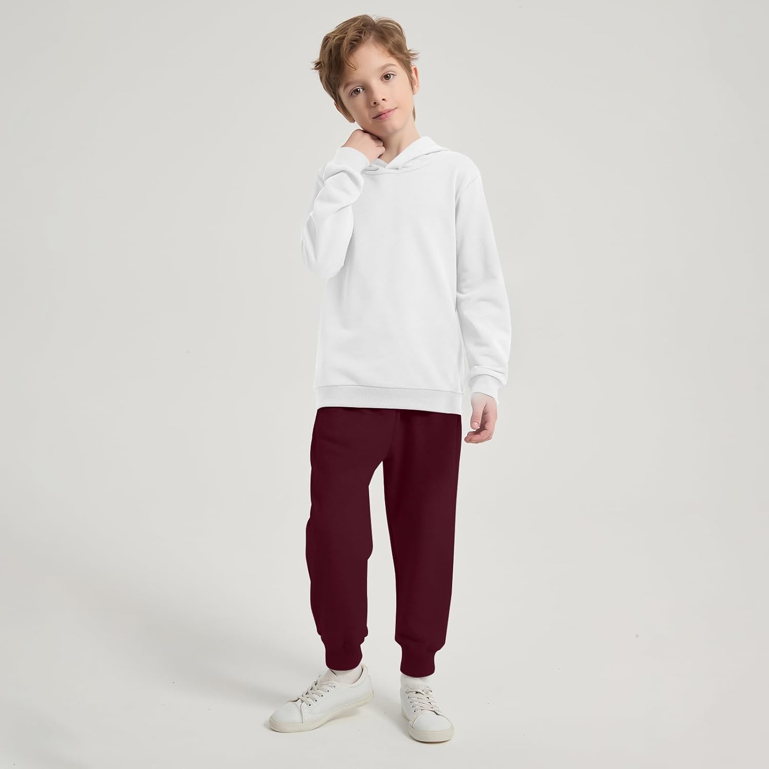 Phedrew 2 Pack Boys Kids Cotton Sweatpants Midweight Toddler Jogger Pants Pull On Pants with Drawstring Pockets(2-14Y) - Image 5